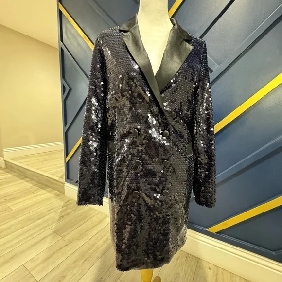 Flour du Mal Purple Sequin Blazer dress - Picture 4 of 9